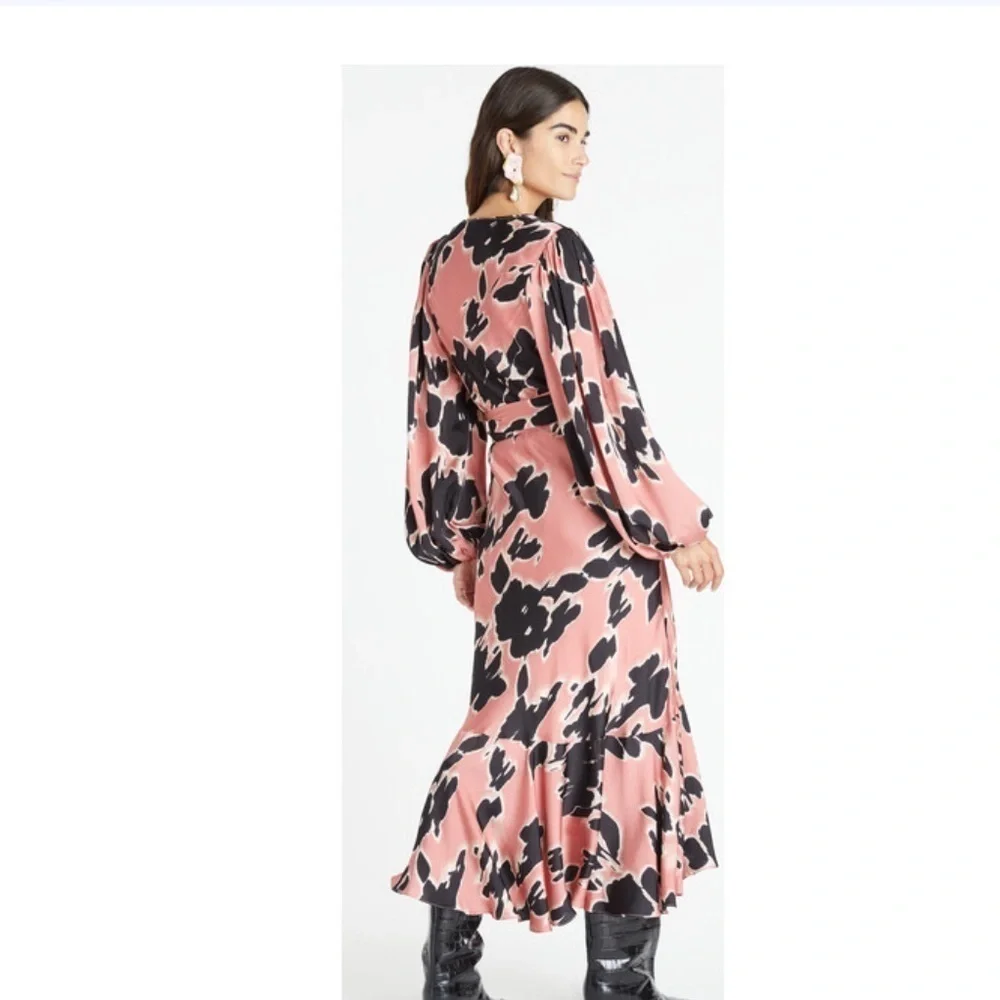TANYA TAYLOR  Women's Long Sleeve Blaire Dress, Garnet Rose Multi